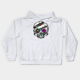 Sliced Skull with doodles Kids Hoodie